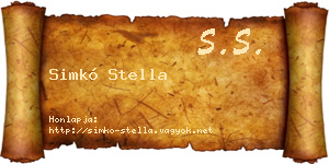 Simkó Stella névjegykártya